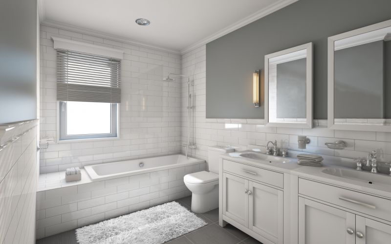 Contemporary Bathroom with Accent Tiles